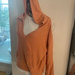SUPER SOFT baggy ribbed hooded sweatshirt